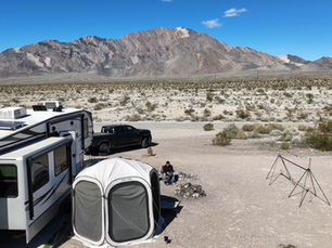 Our RV & campsite at the Pads just outside Death Valley National Park