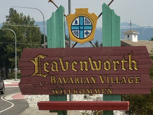 a photo of the leavenworth sign in downtown leavenworth washington