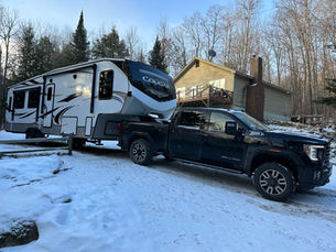 Our Truck, 5th Wheel RV and House before we hit the road