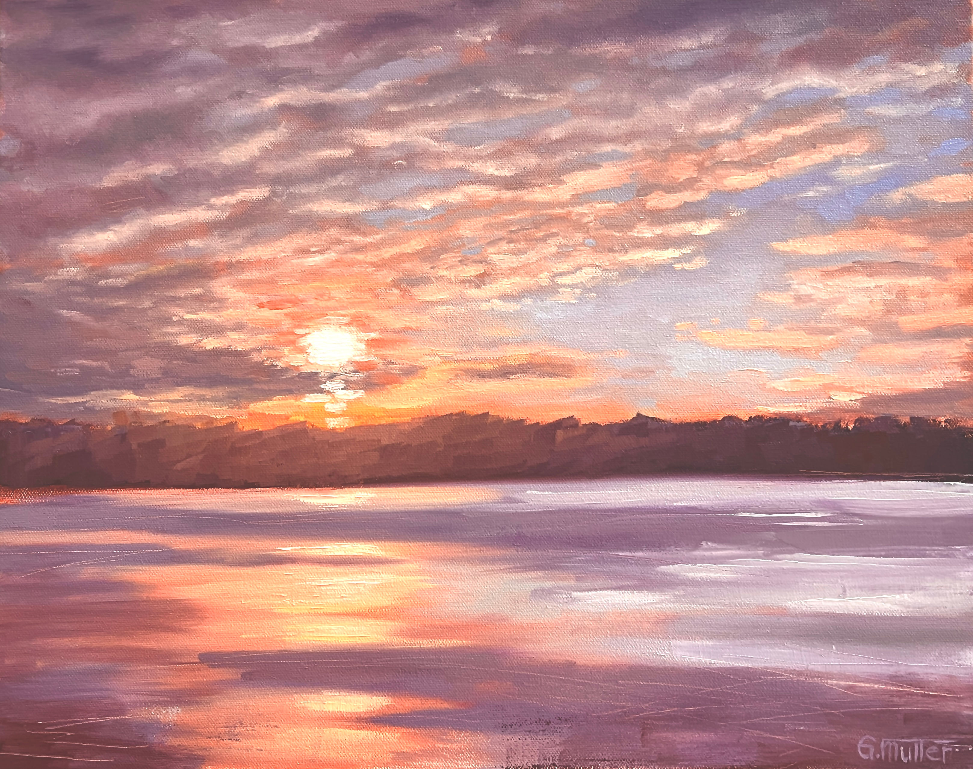“Lake on the mountain sunrise “