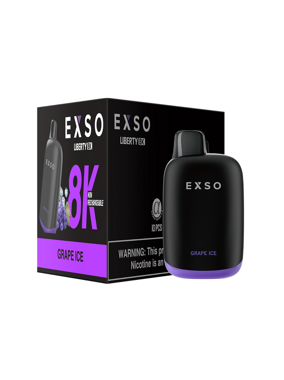 EXSO Liberty 8K Shrink Grape Ice – 8000 puffs disposable vape