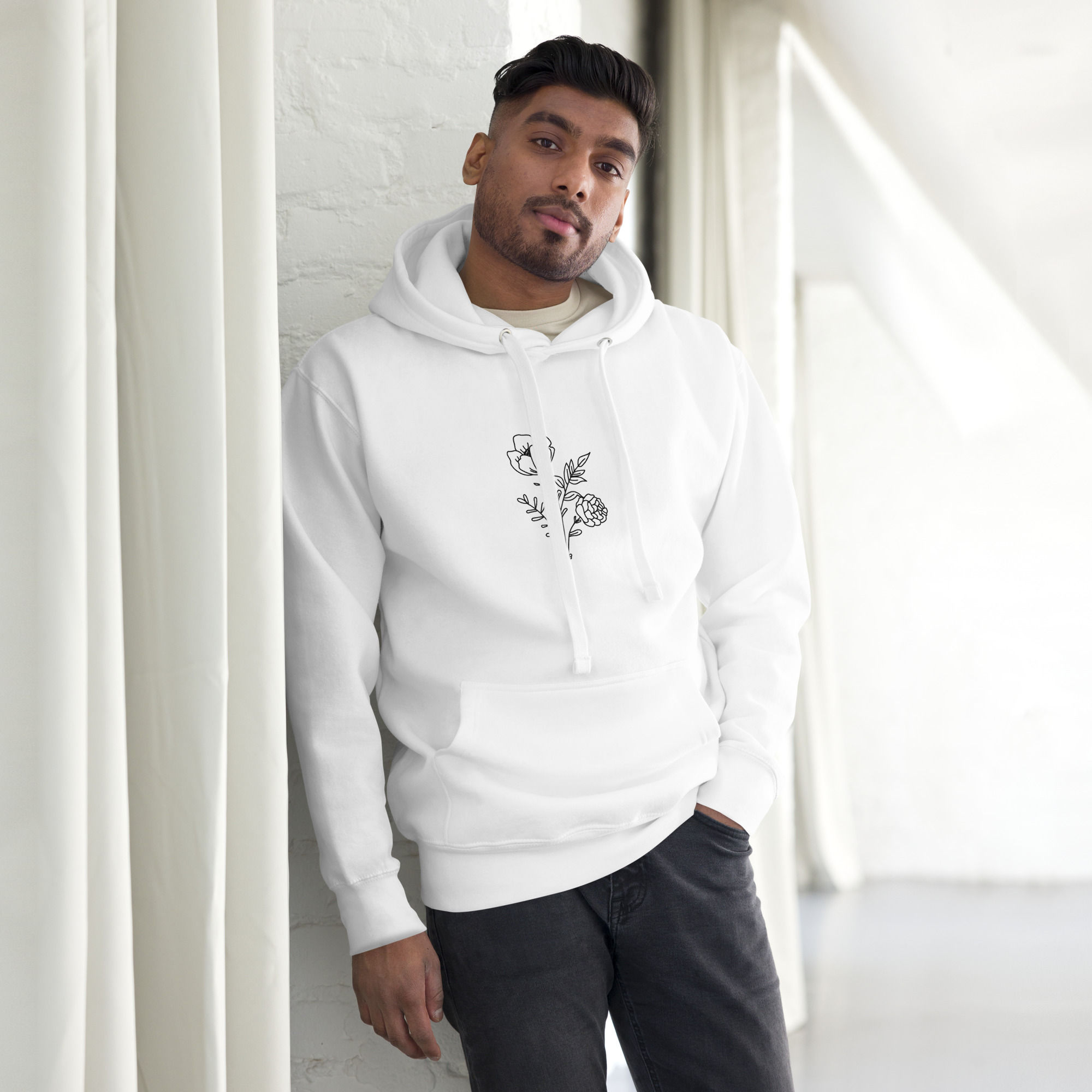 Unisex Hoodie minimalist flower