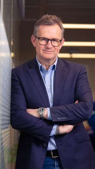 Senior business professional portrait photographed in Oxford, corporate photography on location