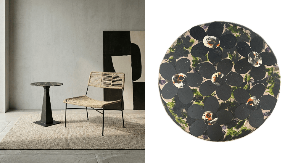 Natural slate side table