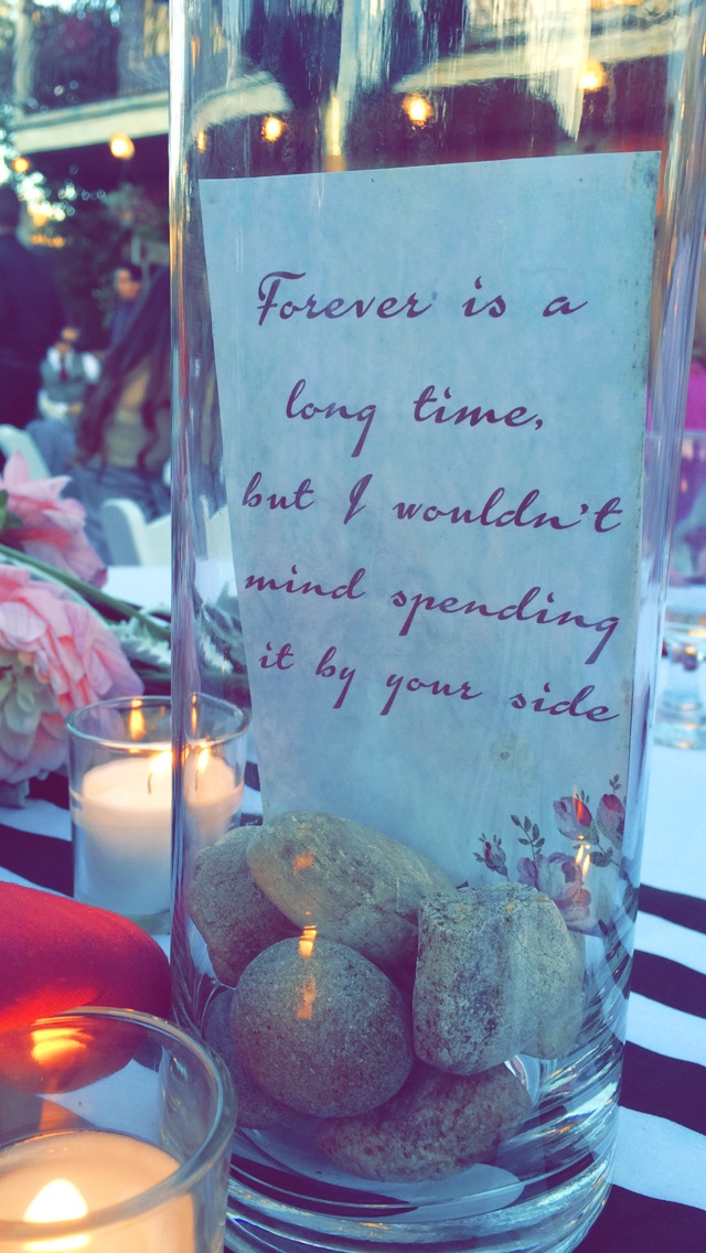 A special quote inside tall vases