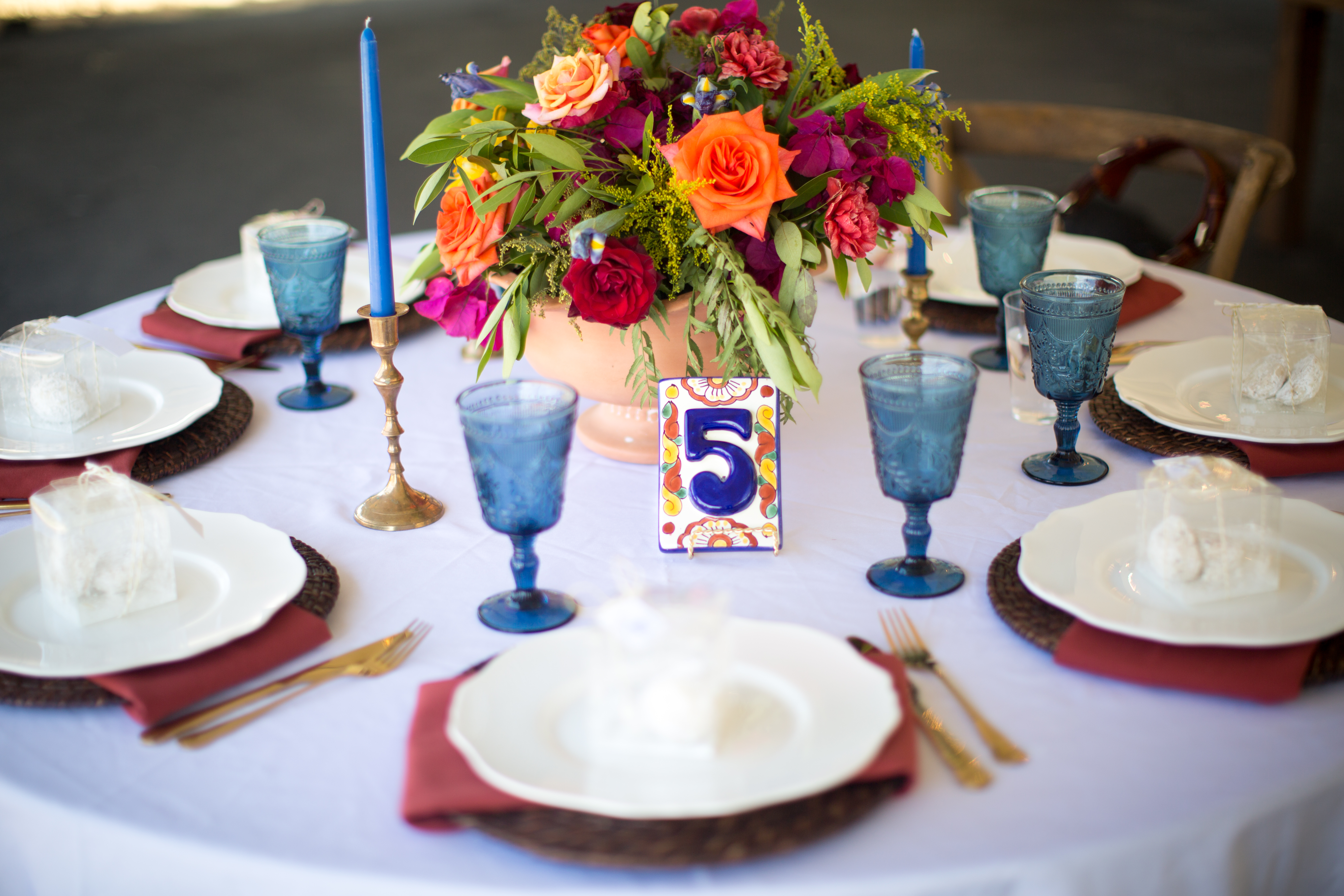 Blue glassware