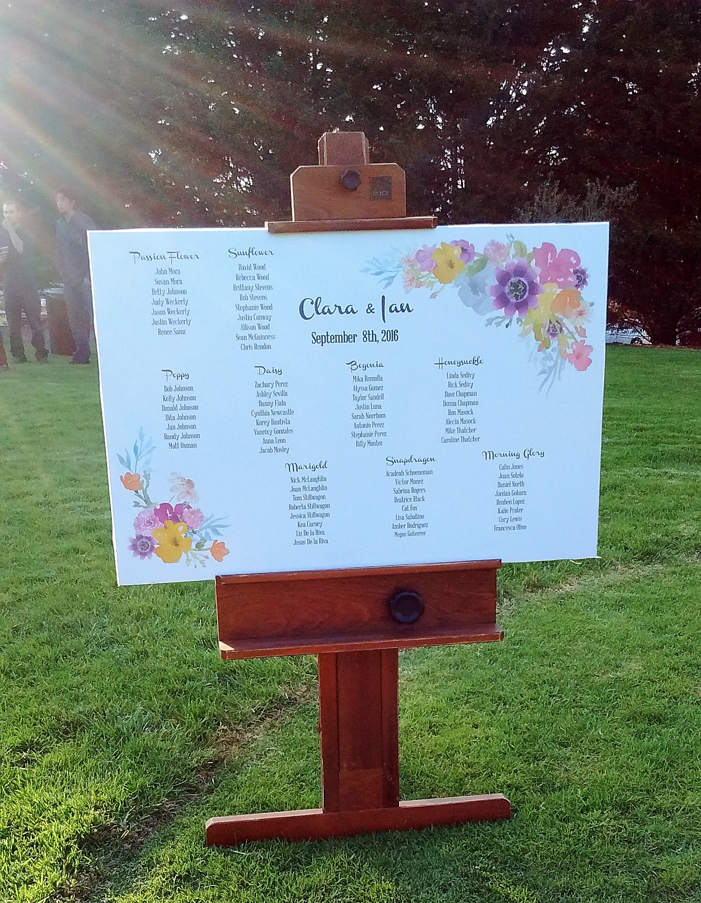Floral seating chart