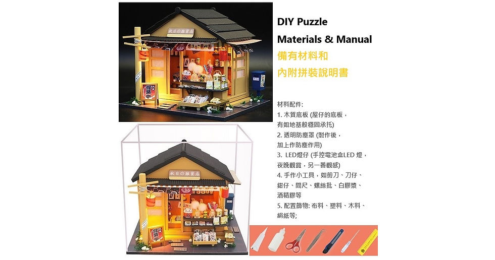 Thumbnail: 3D Model Japanese Grocery Store Mini House Music Box DIY Puzzle Handmade Craft