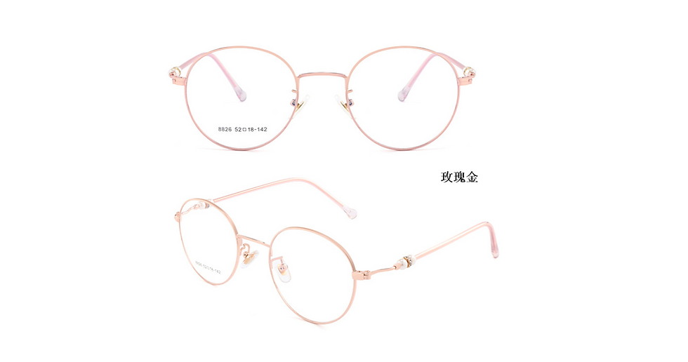 縮圖：小珠邊圓框近視眼鏡框架光學框架