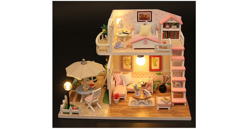 Thumbnail: 3D Model Pink Rose Mini House Music Box DIY Puzzle Handmade Craft