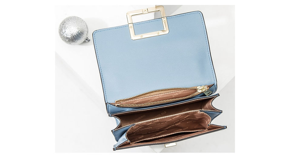 Thumbnail: Women's Color Ribbon Leather handbag - Light Apricot