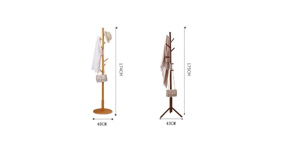 Thumbnail: European Style Natural Solid Wood Coat Rack