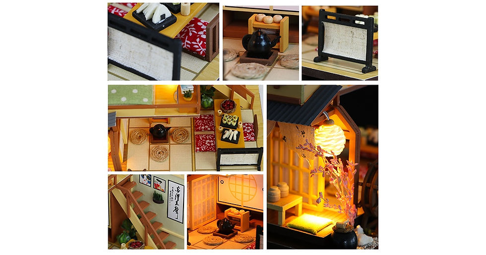 Thumbnail: 3D Model Japanese House Mini House Music Box DIY Puzzle Handmade Craft