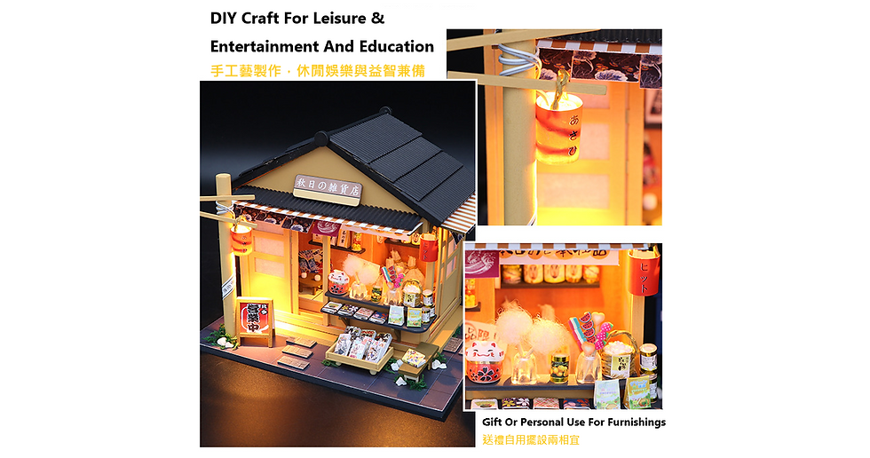 Thumbnail: 3D Model Japanese Grocery Store Mini House Music Box DIY Puzzle Handmade Craft