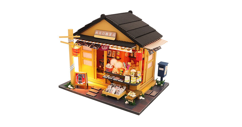 Thumbnail: 3D Model Japanese Grocery Store Mini House Music Box DIY Puzzle Handmade Craft