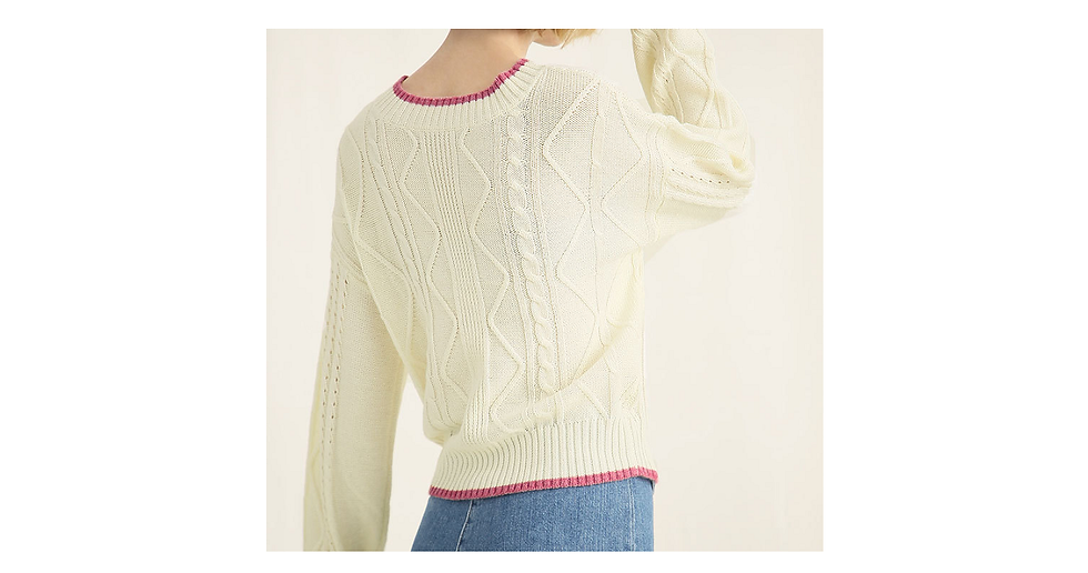 Thumbnail: Color Hemline Knit Sweater