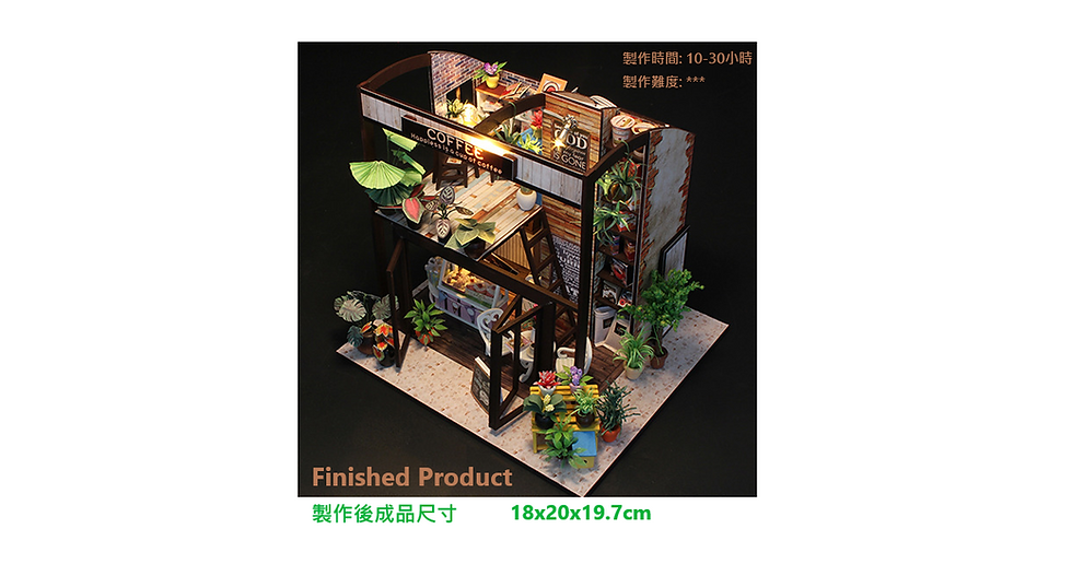 Thumbnail: 3D Model Europe Coffee House Mini House Music Box DIY Puzzle Handmade Craft