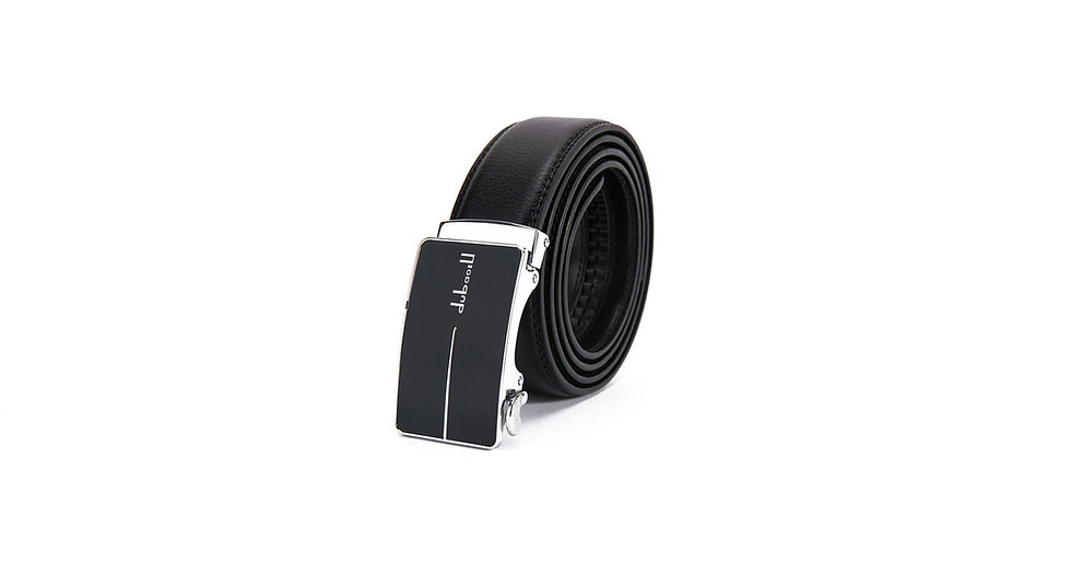 Thumbnail: Men's DON Matte Silver One Leather Ratchet Belt
