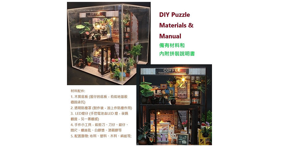 Thumbnail: 3D Model Europe Coffee House Mini House Music Box DIY Puzzle Handmade Craft