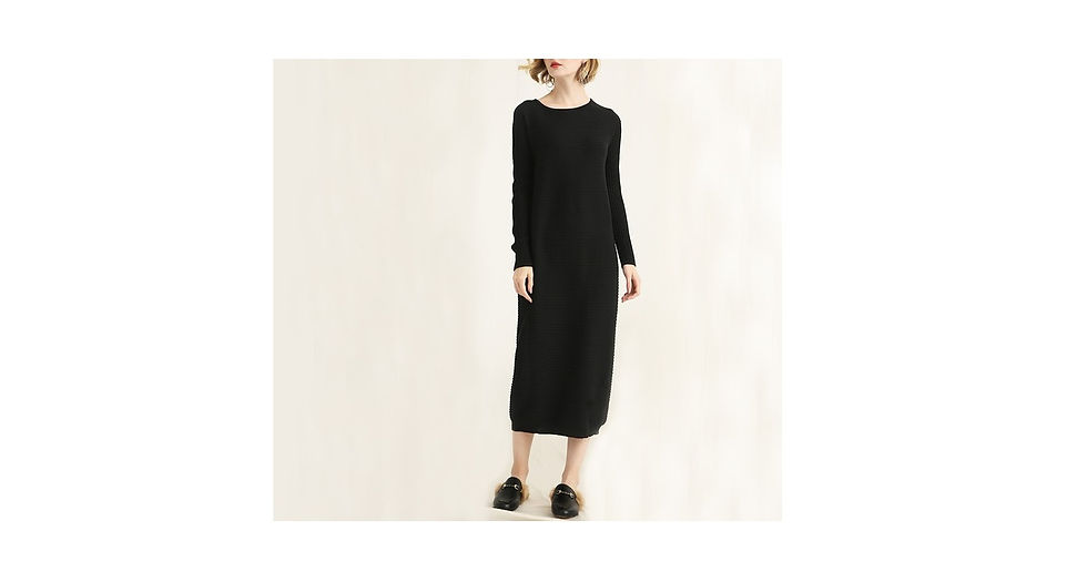 Thumbnail: Long Ribbed Knit Dress