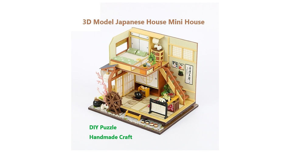 Thumbnail: 3D Model Japanese House Mini House Music Box DIY Puzzle Handmade Craft