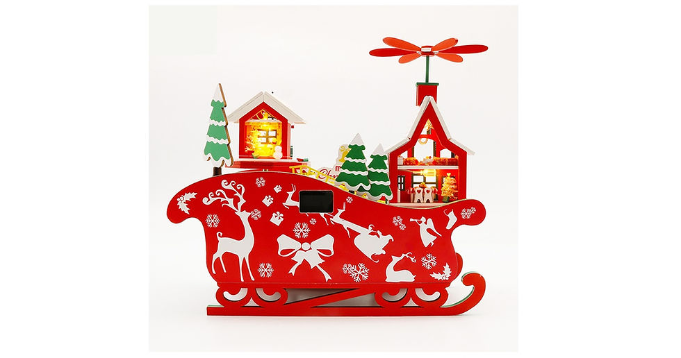 Thumbnail: 3D Model Christmas Music Box Mini House Music Box DIY Puzzle Handmade Craft