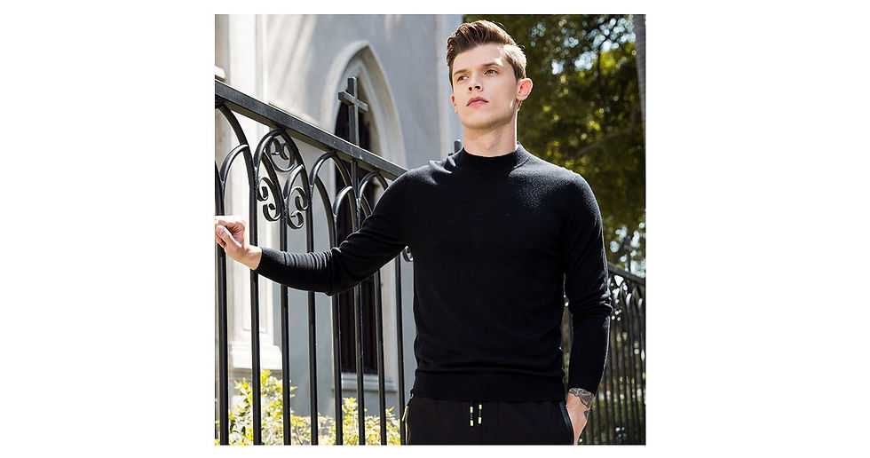 Thumbnail: Long Sleeve Semi Turtle Neck Jumper Knit
