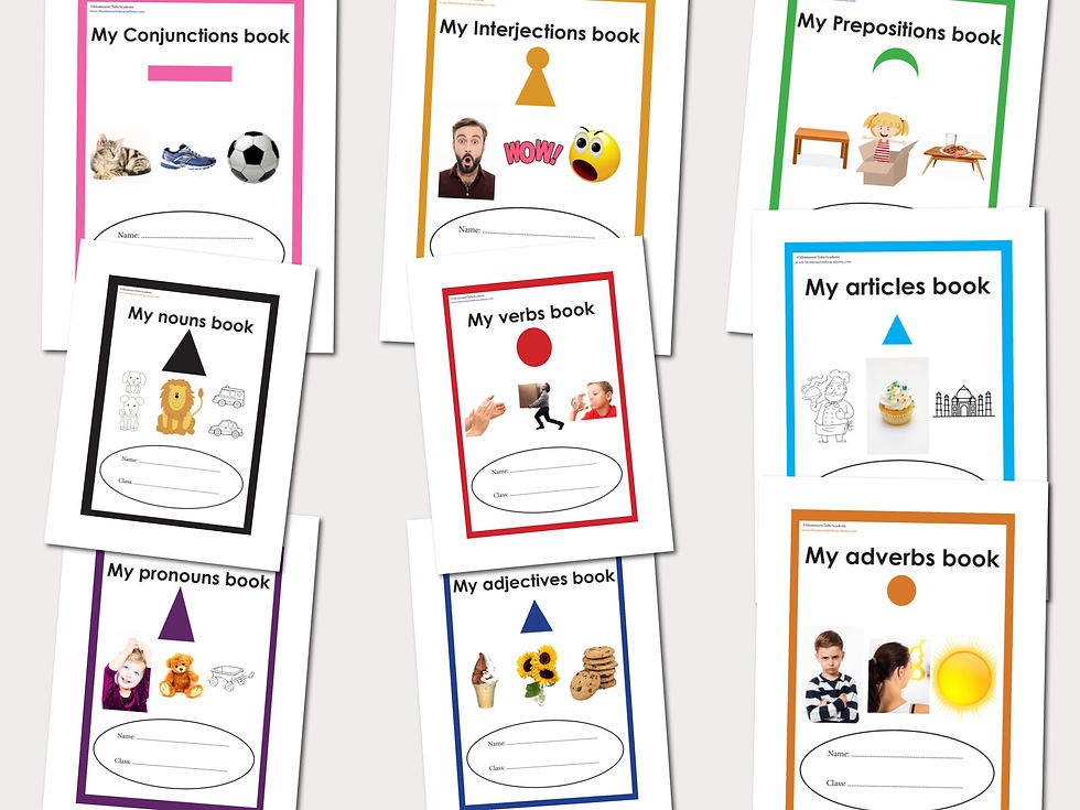 Grammar Parts of Speech Booklets