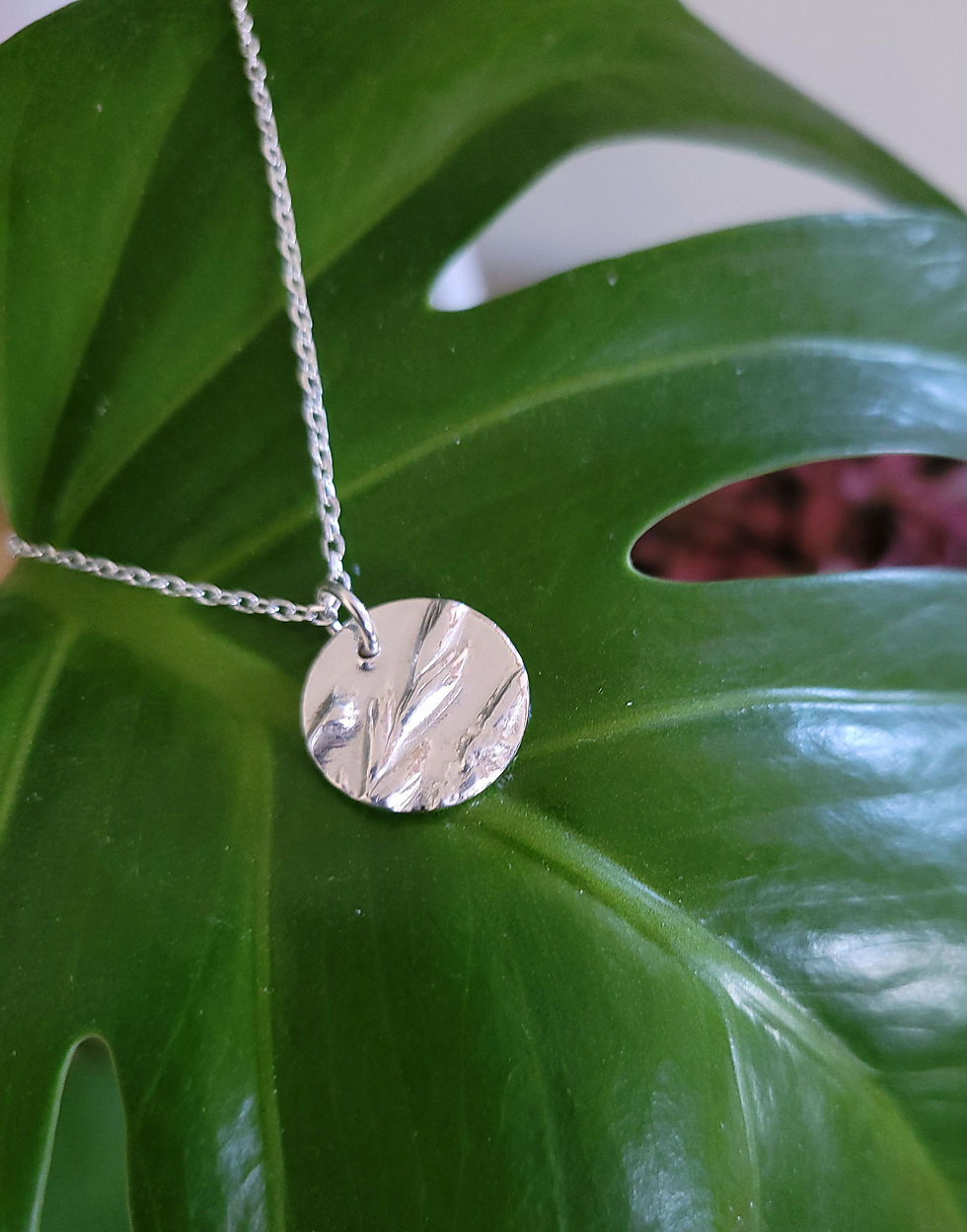medium sized silver summer meadow necklace