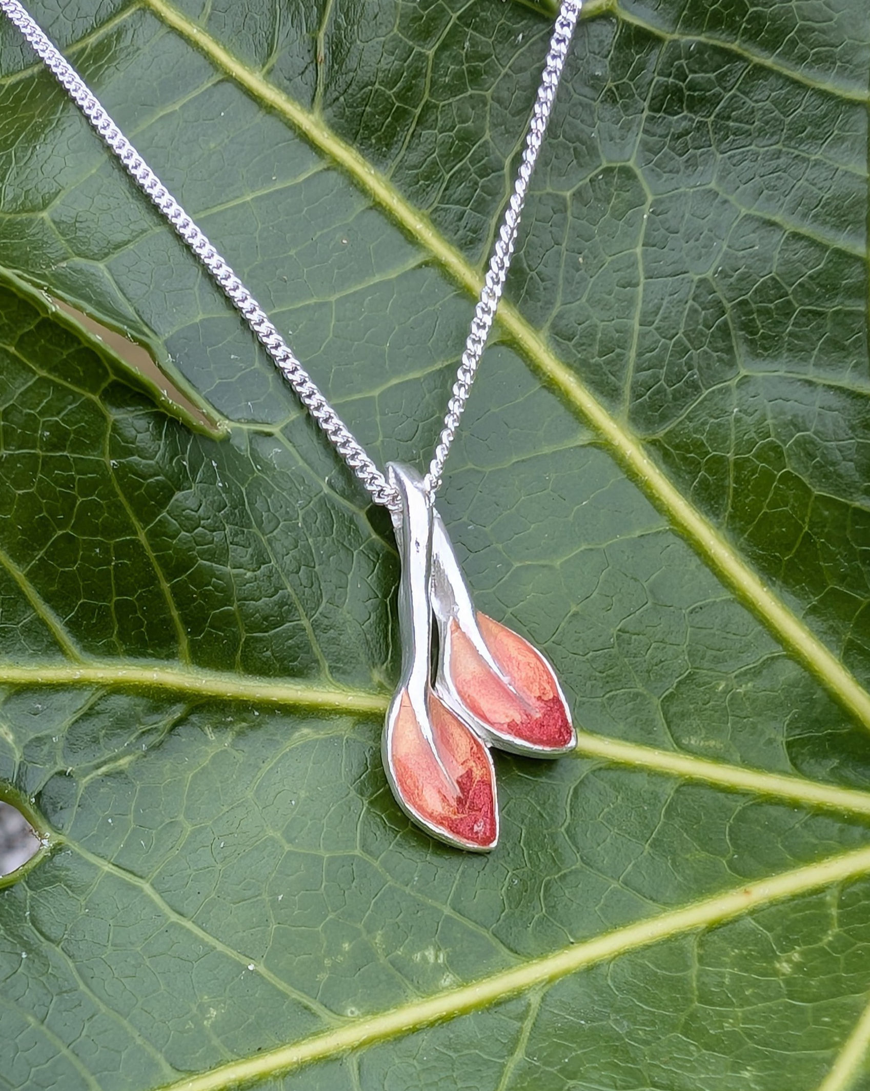 Silver Autumn Leaf Necklace