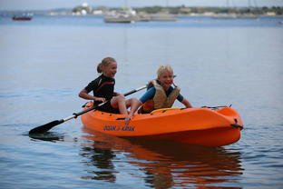 Kayaking on the local beach