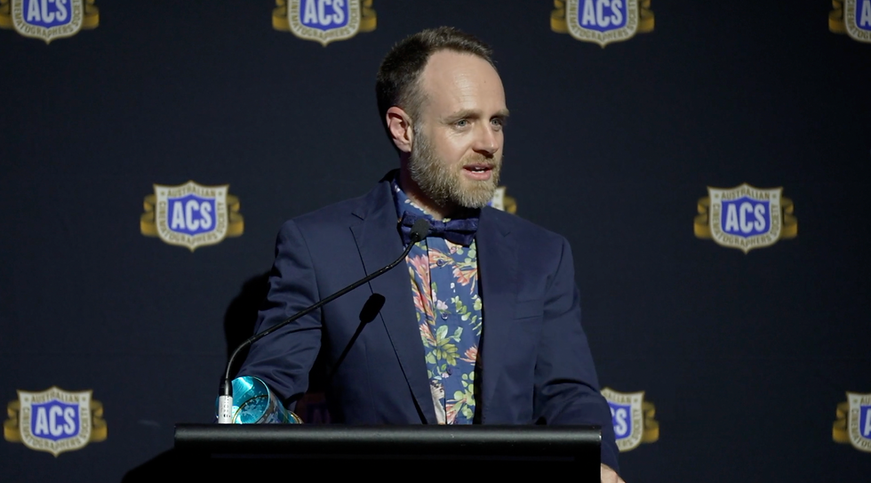 James Cunningham at the 2023 National ACS Awards Ⓒ Australian Cinematographers Society