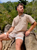 29-year-old king Victor is photographed exclusively for 'King for a Day' on the regal sands of Australia's stunning Whitsunday Islands.
