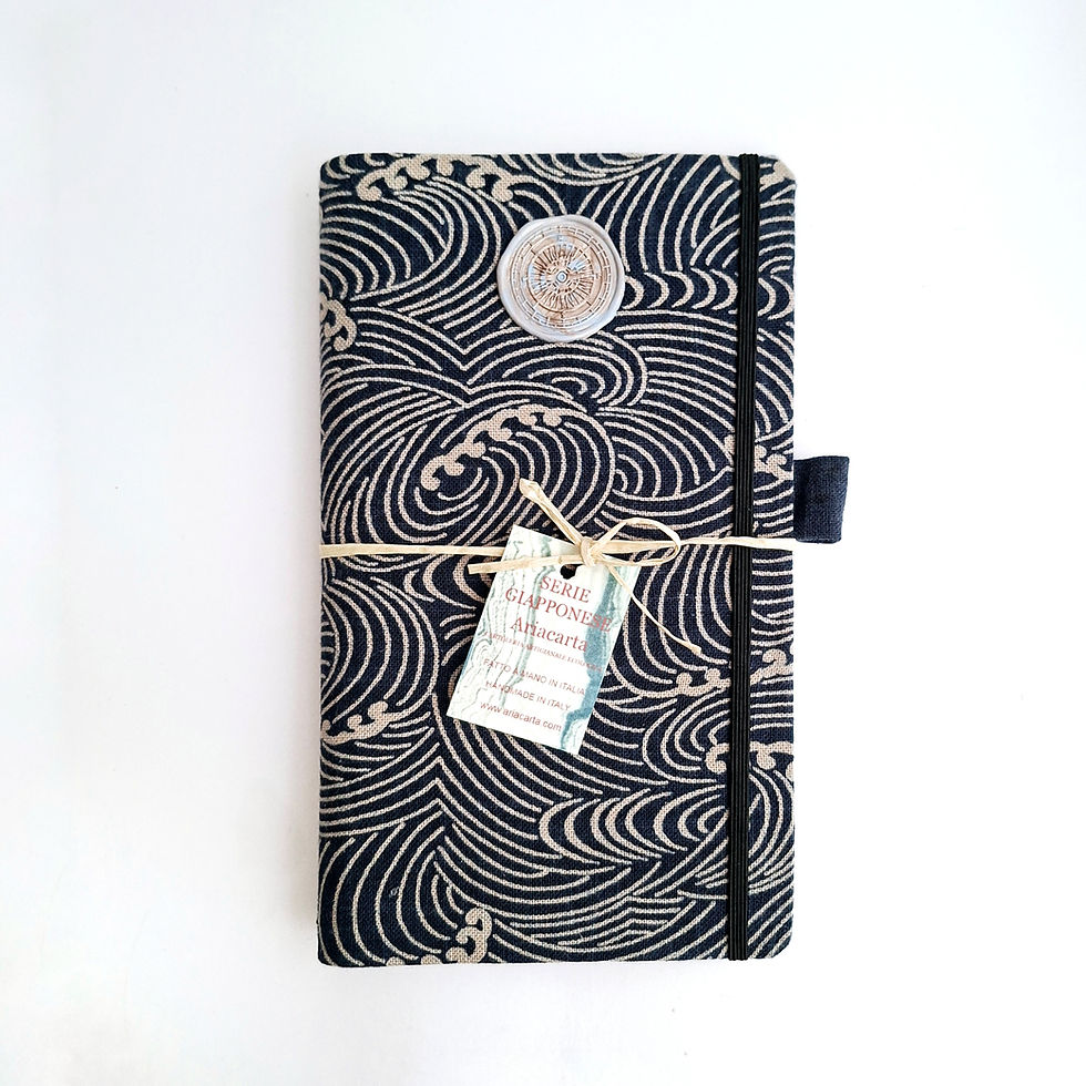Thumbnail: Set da viaggio artigianale – Travel book + astuccio, cotone giapponese 2