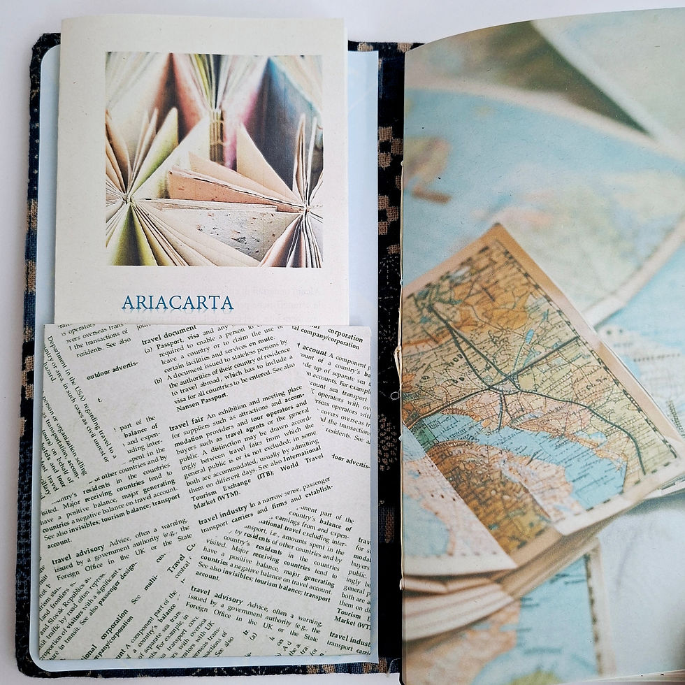 Thumbnail: Taccuino da Viaggio Artigianale, Giapponese Blu, 22x11 cm, sistema Midori