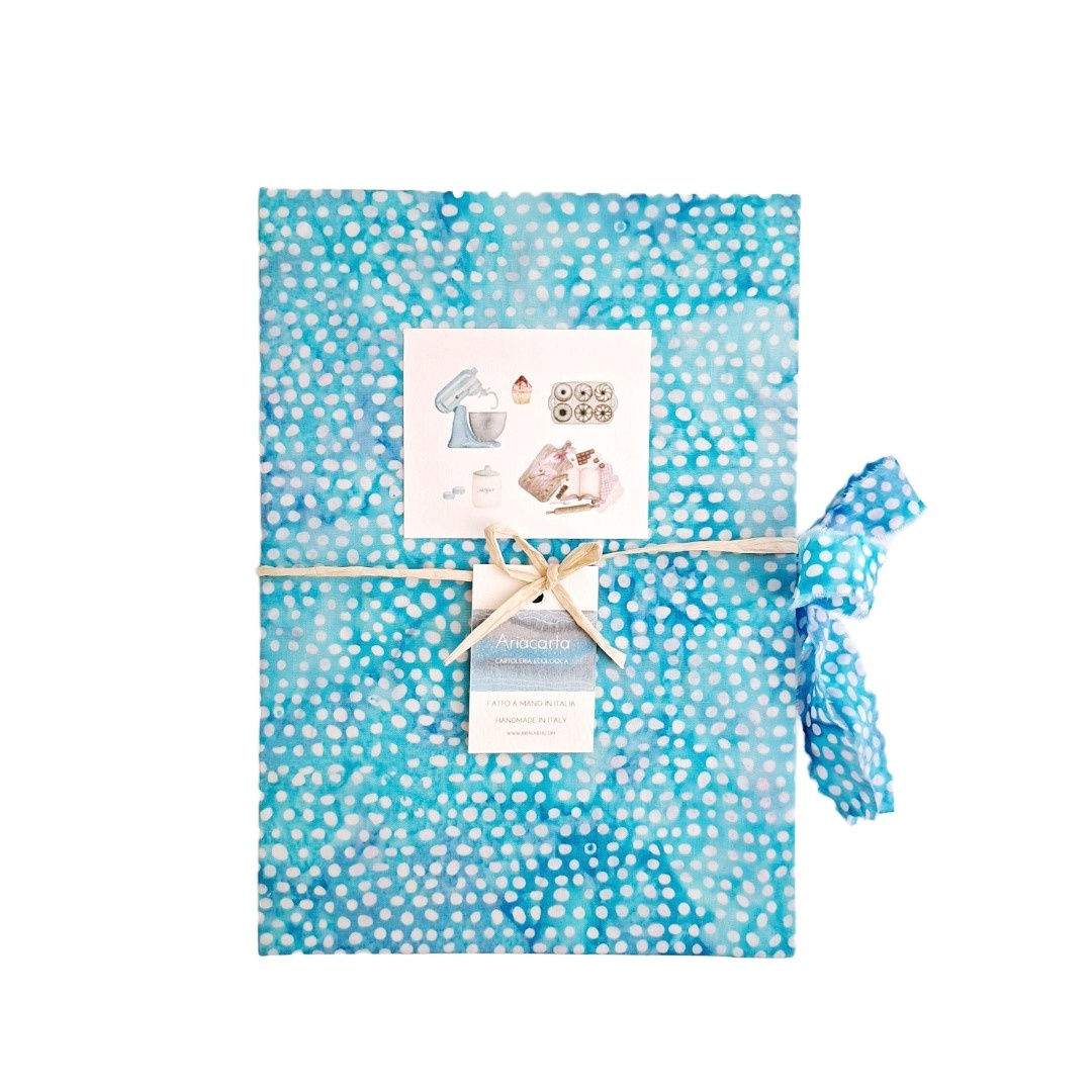 Ricettario Artigianale, Azzurro Pois, per 160 ricette, carta riciclata