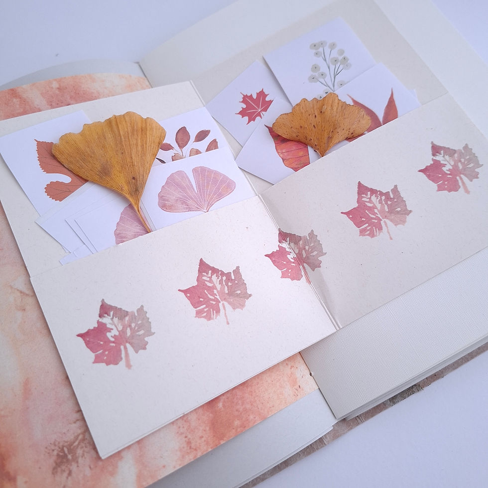 Thumbnail: Journal Autunnale fatto a mano, 15x21 cm, 40 fogli, carta riciclata 