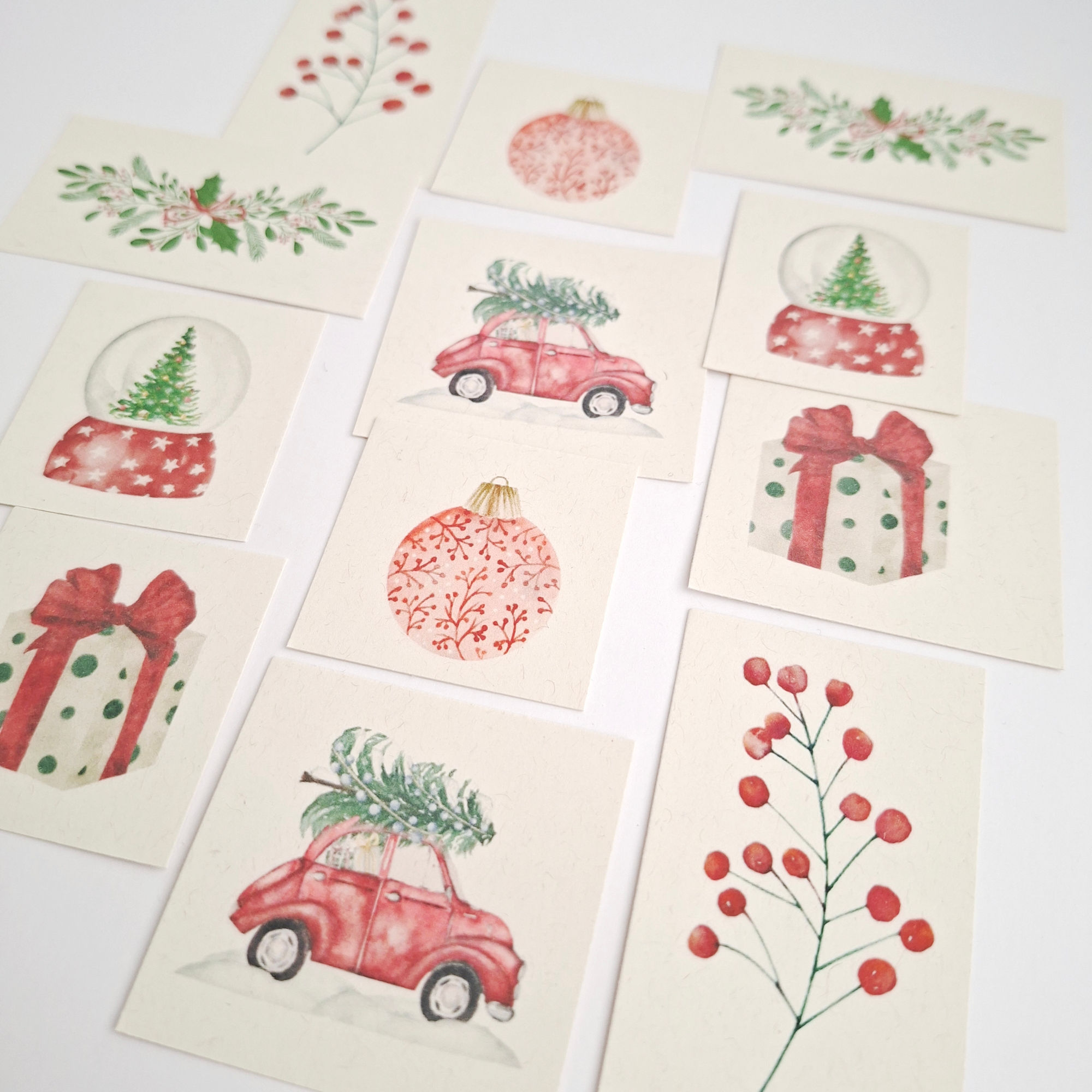 Figurine Natalizie da Ritagliare - Set 12 Pezzi