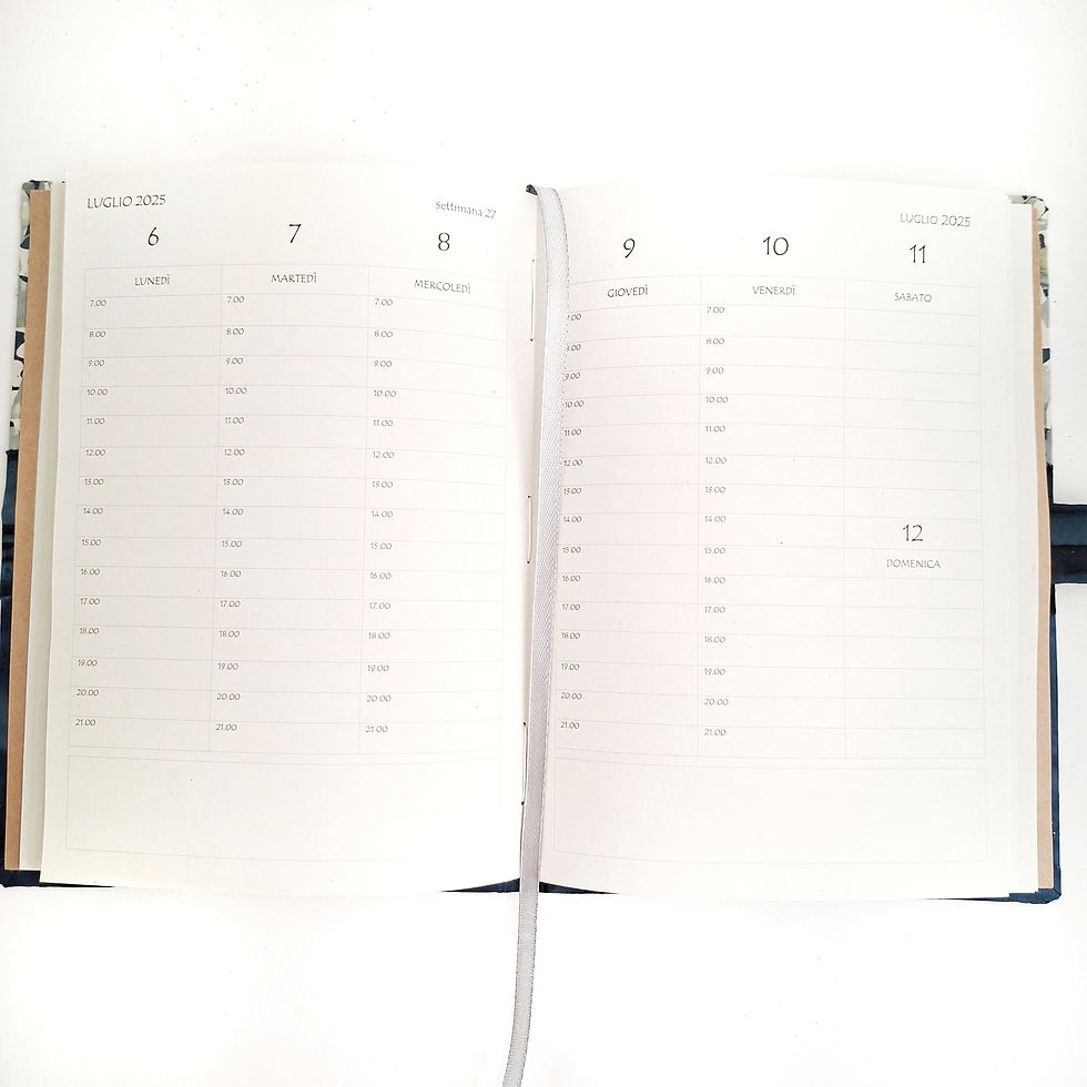 Thumbnail: Agenda settimanale 2027 fatta a mano, Arancio Mix, 15x21 cm, in carta 