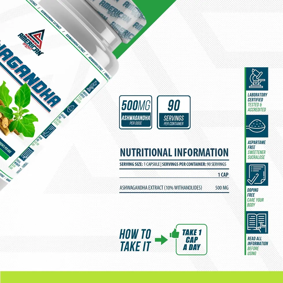 Miniature : Extrait d'ashwagandha de qualité supérieure 500 mg - Réducteur de stress.