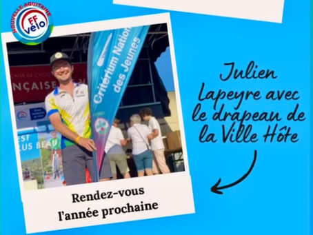 Passage de témoin du club de Nans les Pins à Julien le Référent jeunes de la Région Nouvelle Aquitaine 🚲🇫🇷🚲.