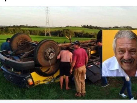 Pai do prefeito de Itacurubi morre em acidente na ERS-561, em Dezesseis de Novembro