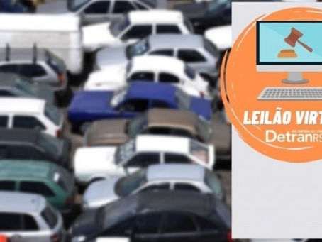 DetranRS oferta 662 veículos e sucatas em leilão virtual nesta quarta-feira