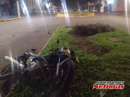 Motociclista fica ferido em acidente no Centro de Três de Maio