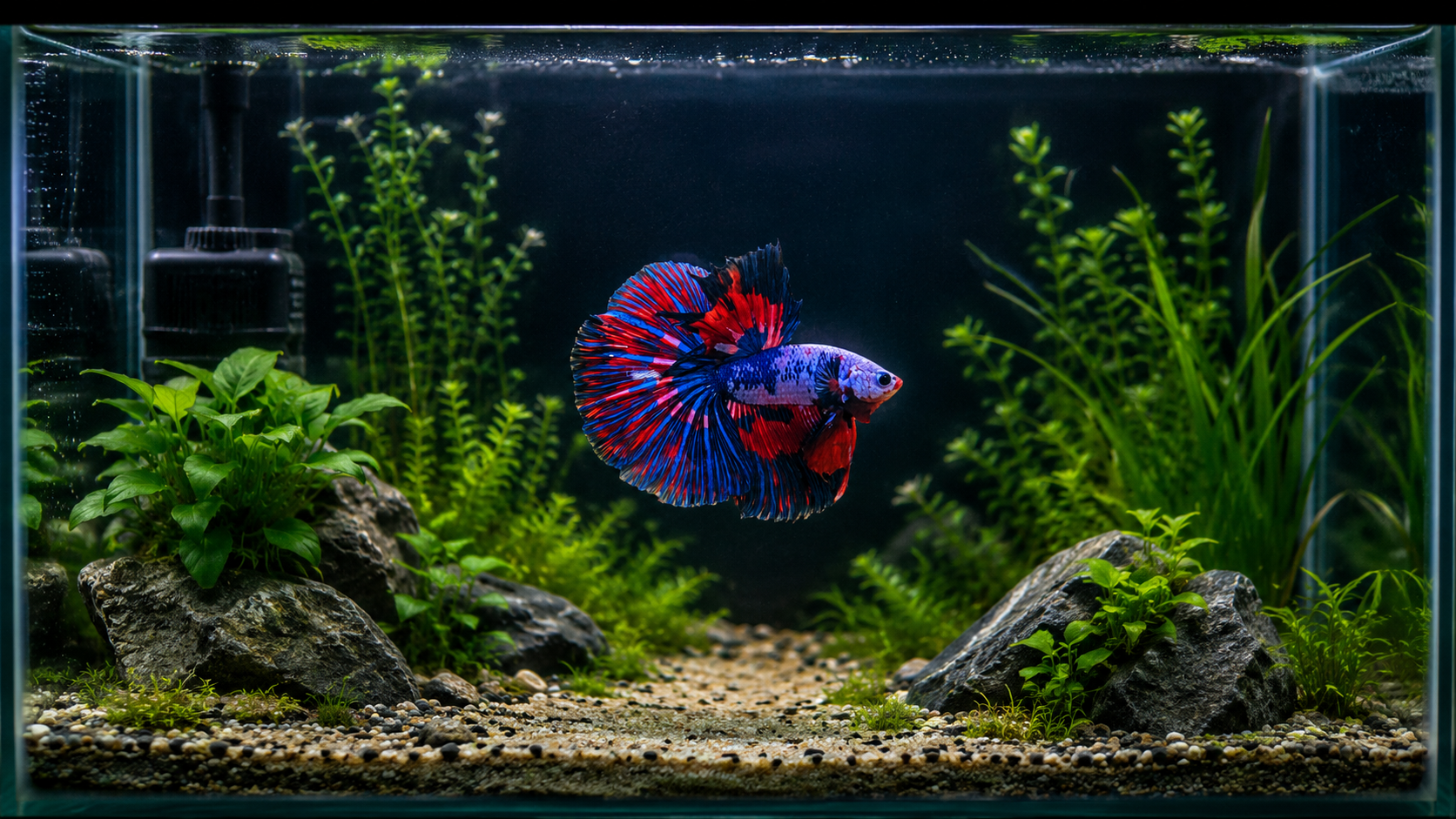 Patriotic Halfmoon Male Betta