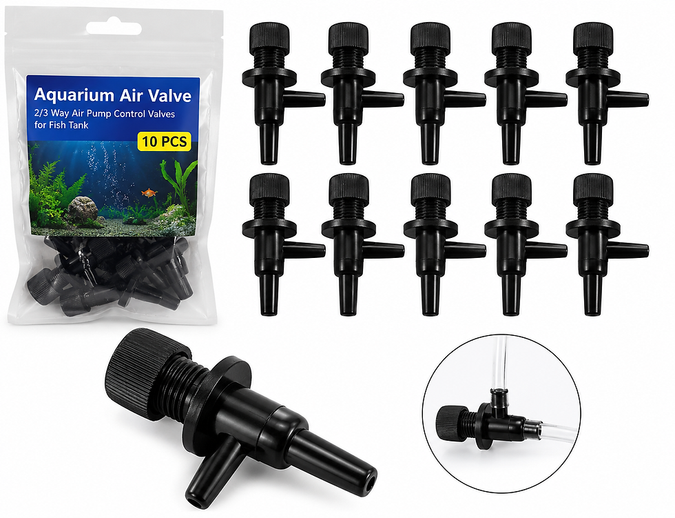 Thumbnail: 10-pack of black aquarium air pump control valves