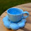 Thumbnail: 'Blue' Cup with Flower Plate Set