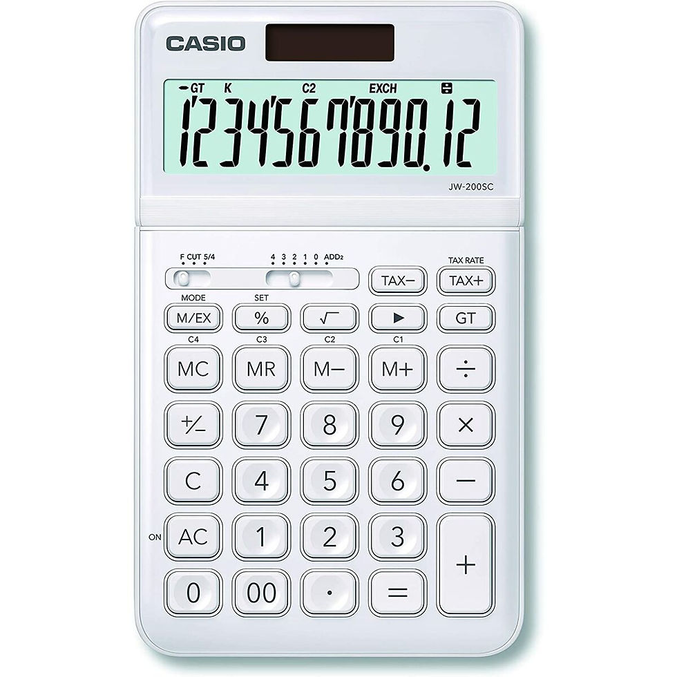Calculator Casio JW-200SC-WE White Plastic