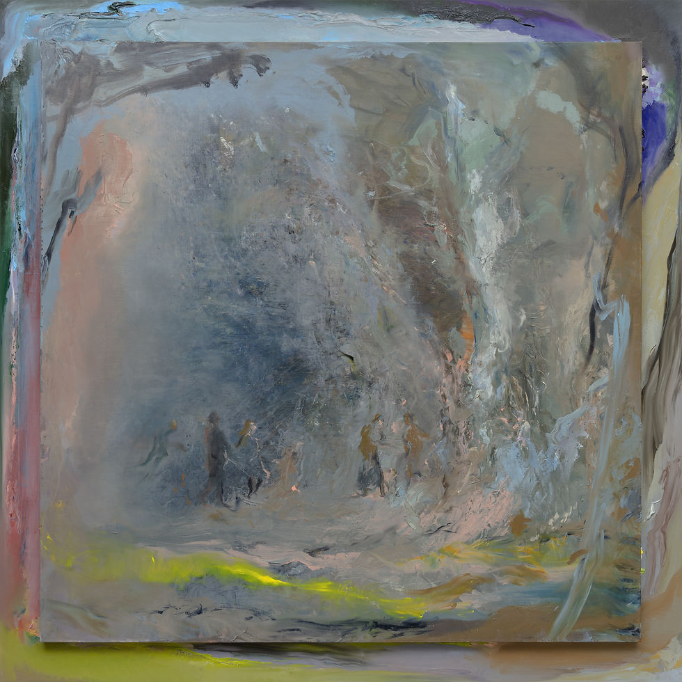 우리의 춤은 늘 뜻밖에 시작되지, oil on canvas, 150x 150 cm, 2021