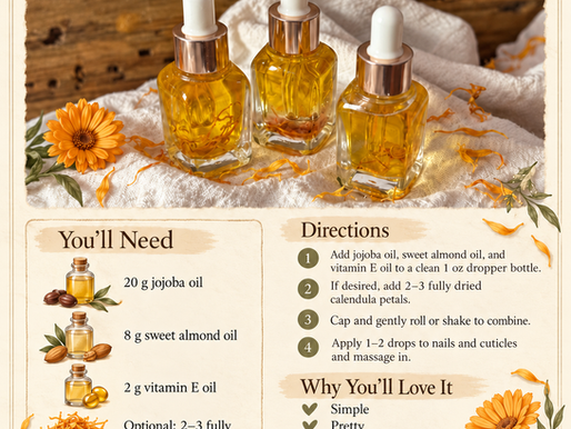 DIY Botanical Nail and Cuticle Oil recipe card
